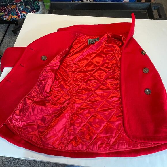 Vintage Woolrich Red Wool Double Breasted Outdoor Winter Classic Pea Coat M - Picture 12 of 12